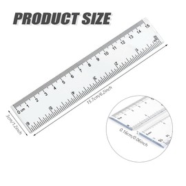 5pcs Clear Plastic Ruler Shatter Resistant Ruler Geometric Ruler Shatterproof Rulers Measuring Ruler Transparent Straight Ruler Tool for Kids Student Teaching School Office (15 cm/6 Inch)