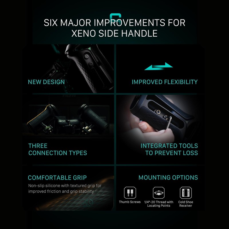 Tilta Side Handle Xeno Side Handle Dual 1/4"-20 - Black