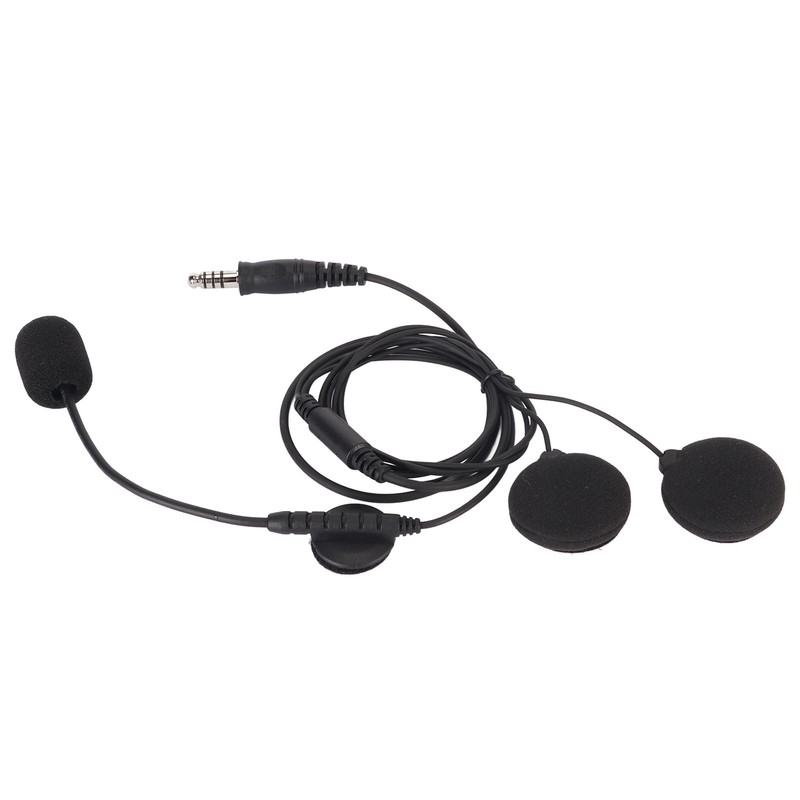 Motorbike Full Face Helmet Earpiece Mic 7.1mm Plug Two Way