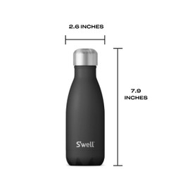 S'well Stainless Steel Water Bottle 9 ounces Onyx Triple Layered Vacuum Insulated Containers Keeps Drinks Cold for 24 Hours and Hot for 12 Perfect for On the Go