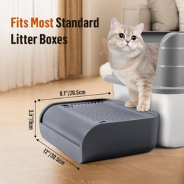 Bartuke Cat Litter Box Step, Cat Litter Box Ramp Mat with Filter Function for Self-Cleaning Cat Litter Box, Easy to Clean, Cat Pedal Step Stool Ideal for Kitten & Elderly Cats (Dark Grey)