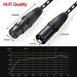 VANDESAIL XLR Cables, 25 ft XLR Male to Female Balanced Microphone Cord 3 pin, Audio Extension Patch Speaker Cable 25 Feet