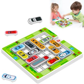 Rush Hour Game Junior, Parking Games with 22 Cars, Car Toy Storage Game, Logic Game with 750 Levels, Montessori Toy, Thinking Logic Puzzle Games, Family Game, Travel Game for Boys and Girls