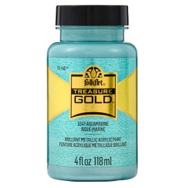 Plaid PE5547 Folk Art Treasure Gold Acrylic Craft Paint, Aquamarine, 5547