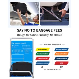 ECOHUB 40L Carry-On Travel Backpack, TSA-Friendly, Anti-Theft Water-Resistant Lightweight with 17.3″ Laptop Compartment, Durable PFAS-Free Rucksack, Black