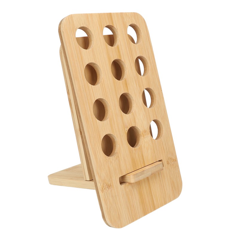 Essential Oil Rack Bamboo 12 Holes Essential Oil Bottle Display