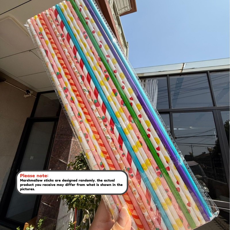 100 Pcs Candy Floss Sticks, 28cm Cotton Candy Paper Sticks,