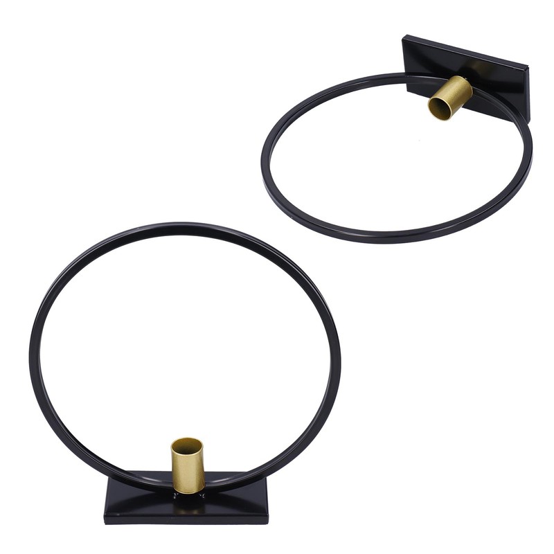 Simple Round Candle Holder Wrought Iron Home Candlestick for Dinner