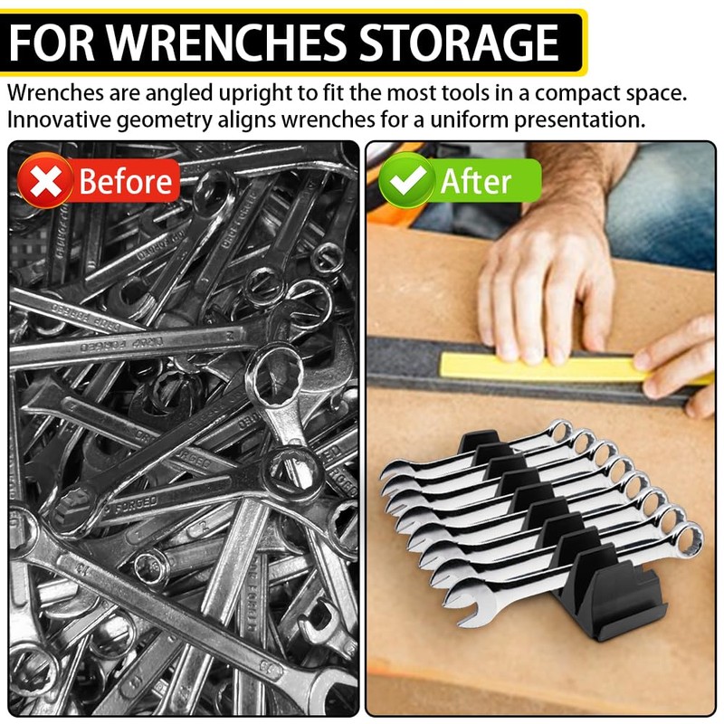 Kisbeibi Magnetic Wrench Organizer for 23 Wrenches, Improving Efficiency Modular