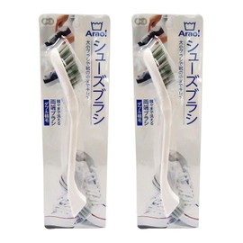 OE Shoes Brush, Height 9.3 x Width 1.8 x Depth 1.2 inches (23.5 x 4.5 x 3 cm), White Arao! Shoe Wash Set of 2