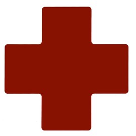 Brady ToughStripe Nonabrasive Cross Shape Floor Marking Tape, 5" Length, 2" Width, Red (Pack of 20 per Roll)