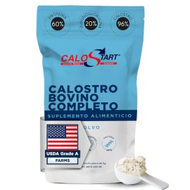 CALOSTART | Calostro Bovino En Polvo 200 g | 20% Inmunoglobulina y 60% Proteína | 100% Natural Sin Gluten Y Sin Azúcar | Suplemento Alimenticio | 40 Días De Rendimiento | Hecho en EEUU