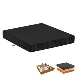 LAMUNI Sandpit Cover, Square Sandpit Cover, Waterproof Sandpit Covers, 420D Oxford Fabric, Sandbox Cover, Sandpit Tarpaulin with Drawstring and Elastic Band, 150 x 150 x 20 cm