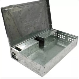 JT Eaton (ONE) JT Eaton Repeater Low Profile Multi Catch Mouse Trap Stee Solid Lid Silver