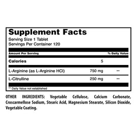 Amazing Formulas Arginina Citrulina 1000 120 Tabletas
