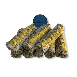 NessaStores 7 pcs White Sage + Yellow Flower Smudge Incense 4" Bundle – Handcrafted Energy Cleansing with Floral Aroma for Meditation, Spiritual Rituals, and Home Fragrance JC-197