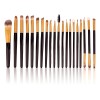 Kit Brochas Maquillaje Profesional 20 Unidades Cerdas Sinteticas Color Negro