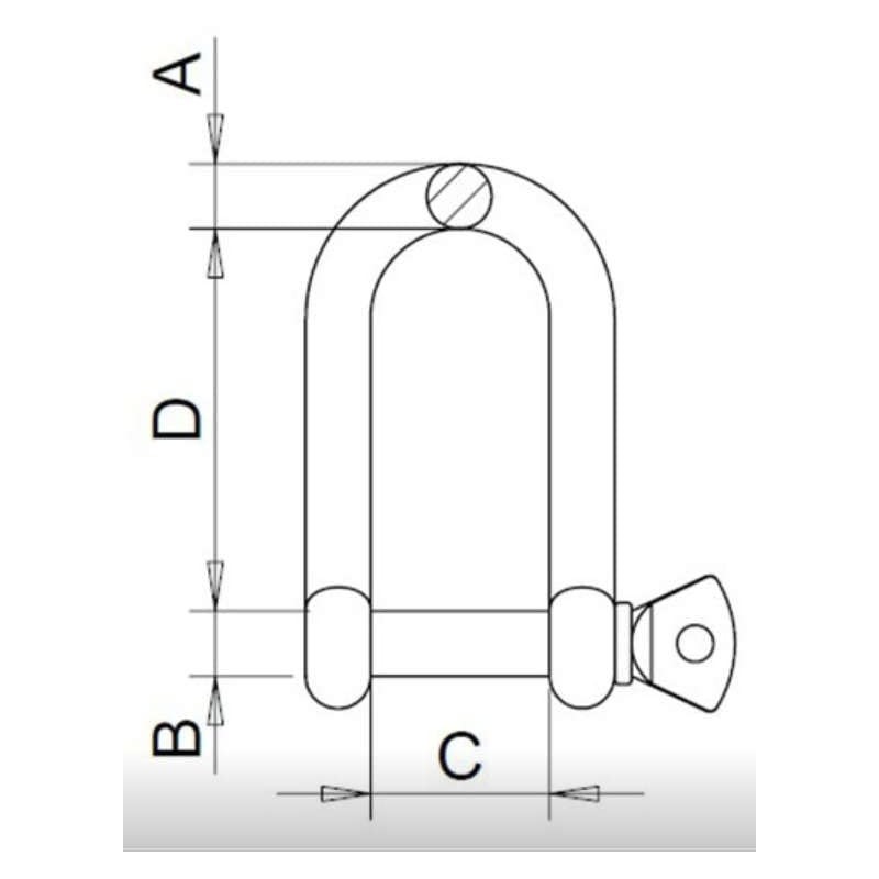 MarineNow 316 Stainless Steel Long D-Shackle Marine Grade Choose Size