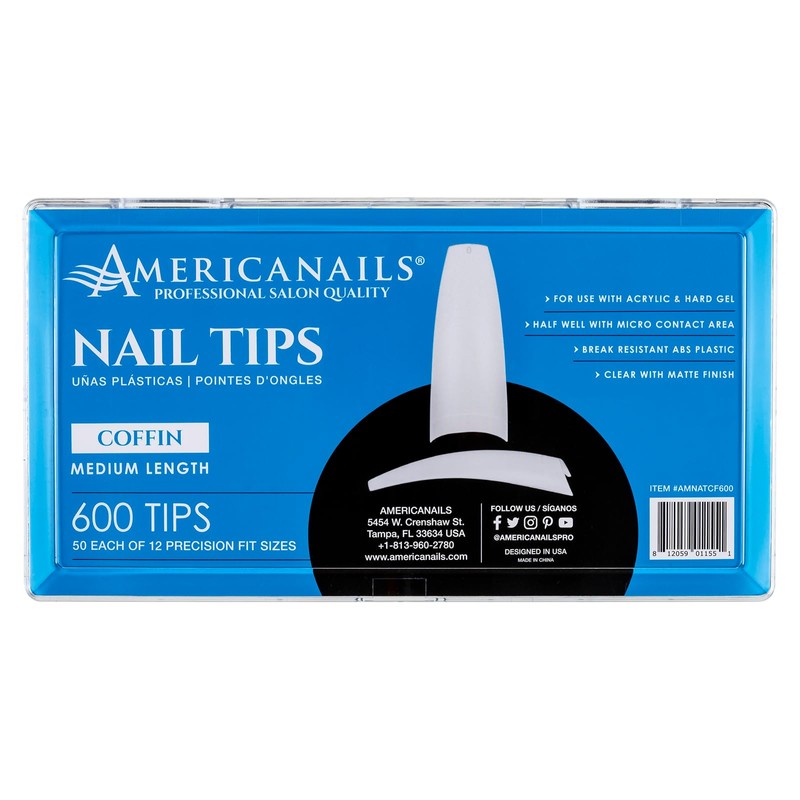 Americanails Nail Tips - Coffin 600ct