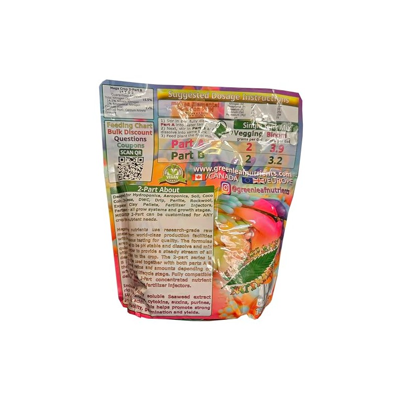 Mega Crop 2 Part B 15.5-0-0 Hydroponic Soil Fertilizer for