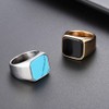 Joliernelle Black Onyx Signet Ring for Men Solid Stainless Steel