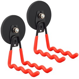 ULIBERMAGNET Heavy Duty Large Magnet Hooks,Strong Magnetic Wave Hook for Hose,Jig Saw,Circular Saw,Workshop Organization,2 Pack Magnetic Tool for Hammer Drill,Garden Tool(3.46inch/Orange)