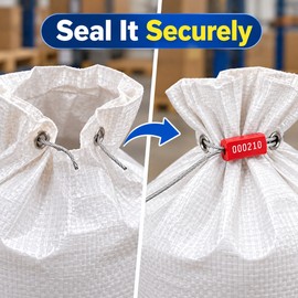 10 pcs Numbered Security Cable Seals – Tamper-Evident Pull-Tight Steel Wire Tags for Truck Trailers & Cargo Containers