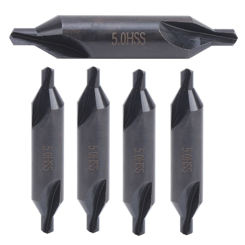 5Pcs Centering Drill Bits for Milling Machines High Speed Steel