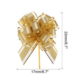 sourcing map Pack of 10 Gift Bows Diameter 17 cm Gift Ribbon Matt Bow Giant Pull Bow for Packaging Bags Sugar Bags Car for Crafts Decorating Christmas Valentine's Day Champagne Gold