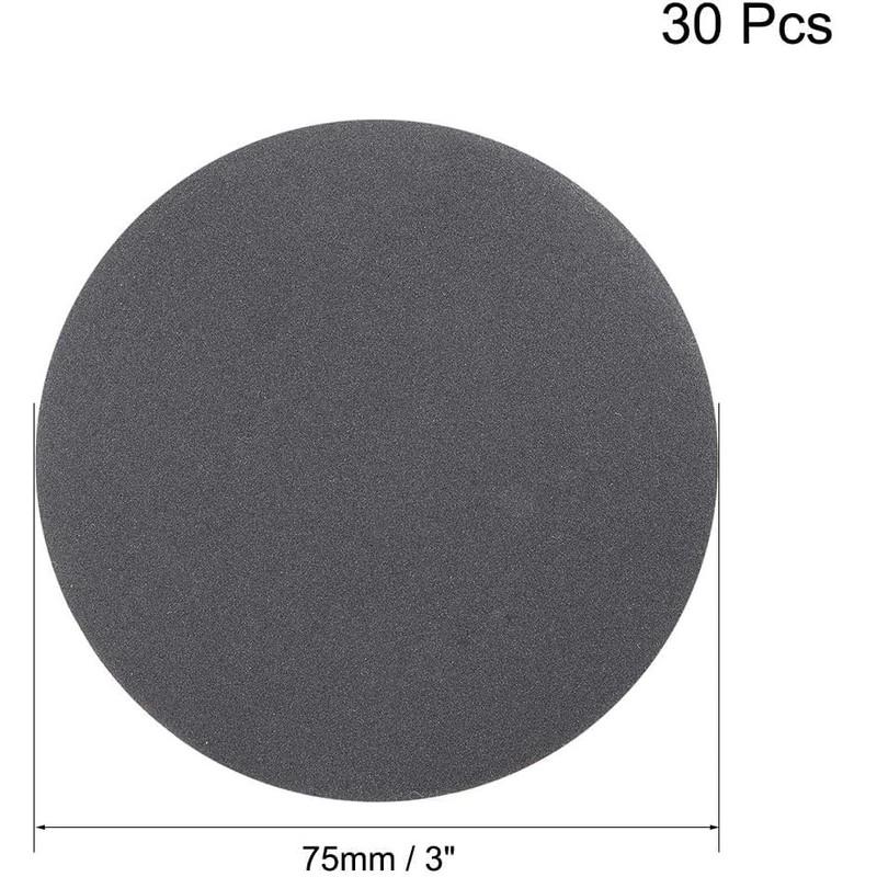 TOP-VIGOR 30Pcs 75mm Wet and Dry Sanding Discs, 400 Grit