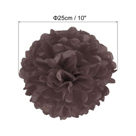 PATIKIL 10" Tissue Pom Poms Flowers, 18 Pack Paper Flower Ball for Wedding Bridal Shower Birthday Bachelorette Party Backdrop Decoration, Brown