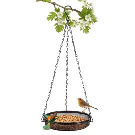 HRAYLTOP Hanging Bird Feeder & Tray&Metal Mesh Platform & Feeder Hanging for ...