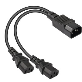 CERRXIAN 1FT IEC 320 C14 to Dual C13 Power Cable, C14 Male to 2X C13 Female Y Splitter AC Conversion Cable, Suitable for Computer, Projector, Scanner, Printer, etc