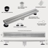muschbath 28 Inch Linear Shower Drain, Brushed Nickel Shower Drain,