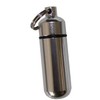 1 Pack Aluminum Pill Shape Case Keychain ID Holder Pet