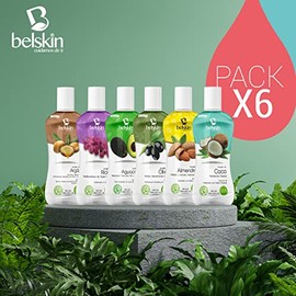 BELSKIN Pack 6 Aceites Naturales 120ml c/u | Almendras, Coco, Ricino, Olivo, Argán, Aguacate | Para Rostro, Cuerpo y Cabello