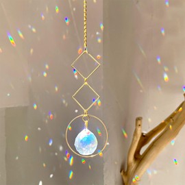 Pack of 2 sun catchers, crystal suncatcher, refracting colourful light, suitable for hanging on windows, for house parties, weddings, as a Christmas decoration, as a gift for friend