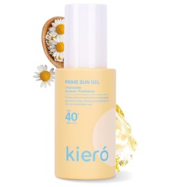 KIERO - Protector Solar Facial en Gel SPF 40 Piel Grasa y Mixta - Bloqueador Solar Coreano Ligero No Graso - Manzanilla, Azuleno y Pantenol - Vegano, Sin Residuo Blanco 50 ml