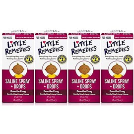 Little Remedies Saline Spray and Drops | Safe for Newborns | 1 Fl Oz | Pack of 4