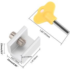 Window Locks, Sliding Window Locks, Sliding Door Locks, 5 Pcs Sliding Security Windows Locks with Key, Adjustable Safety Window and Door Locks Stoppers for Home and Office Sliding Window Plugs