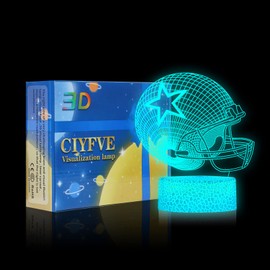 SHANJIANKE Football Helmet 3D Night Light Touch Control - 7 Colors Auto Gradient Night Light,Kids Night Light Suitable for Home Outdoor Decoration or Christmas Day Holiday Children's Gift