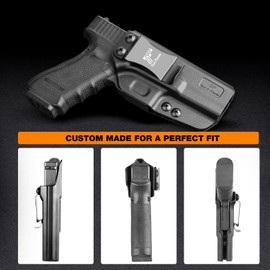 Gun & Flower IWB Holster Compatible with Glock17 22 (Gen 1-5)31(Gen 1-4), Inside Waistband Concealed Carry Holster for G17 G22 G31, Adj. Cant, Adj. Retention,Metal Belt Clip,Right Hand,fit 1.5'' belt