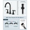 FORIOUS 8" Widespread Brushed Nickel and Black Bathroom Faucet 3