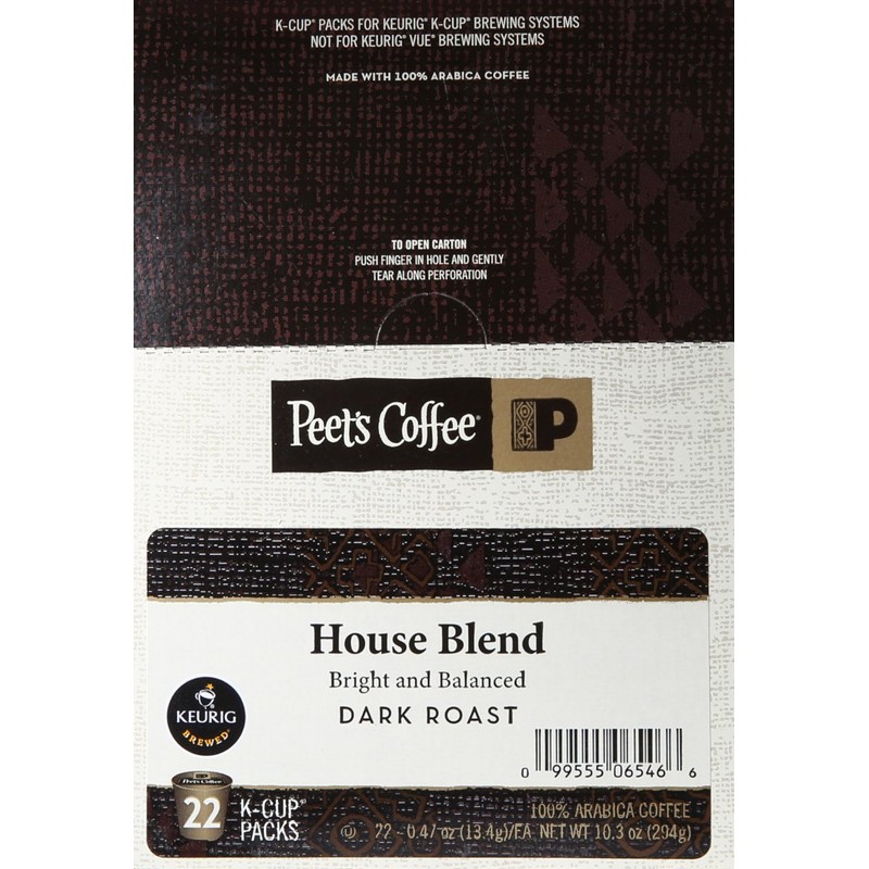 Peet's Coffee & Tea House Blend K-Cup Pack for Keurig