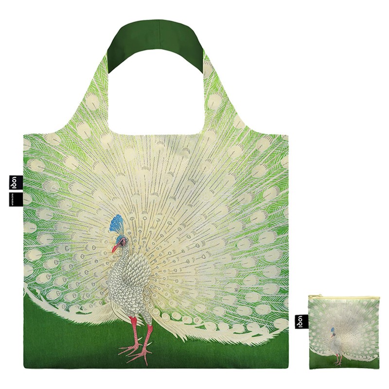 LOQI Ohara Koson - Pauw/Peacock c. 1925-1936 Recycled bag, green,