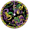 Fzbali Mardi Gras Mask Christmas Tree Skirt, 48 Inches Lace-up