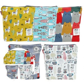 Zippered Accessory Pouch M (230x240x60mm) Portable Travel Organizer Bag Owl