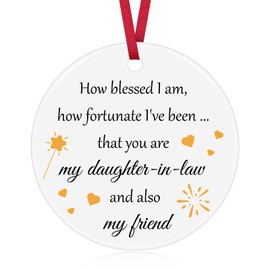 Daughter in Law Gifts Christmas Ornament Daughter in Law Birthday Gifts Ceramic Ornament Daughter in Law Gifts from Mother in Law Wedding Gift for Daughter in Law Engagement Birthday Decor Ornament