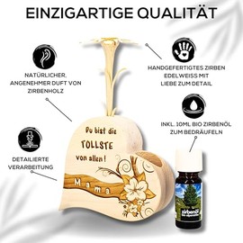 sagl.tirol holzmanufaktur sagl.Tirol holzmanufaktur Zirbenduftset Herz (Zirbenduftset Herz mit handgeschnitztem Zirben Edelwei? Du bist die Muttertag, muttertagsgeschenke fr Mama, Geschenk Muttertag