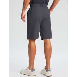 Pudolla Mens Stretch Golf Shorts with 3 Pockets Shorts Comfy Breathable Shorts for Men Casual Summer（Charcoal XXXL